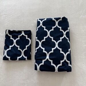 Utopia Bedding King Duvet Cover Set Navy White Quatrefoil 3 Piece 104x90